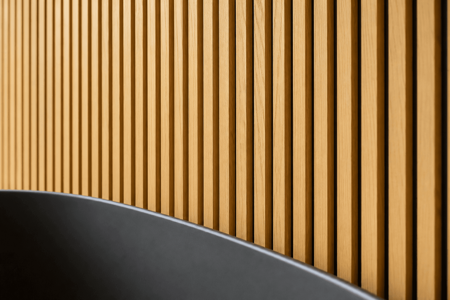 White oak slat feature wall
