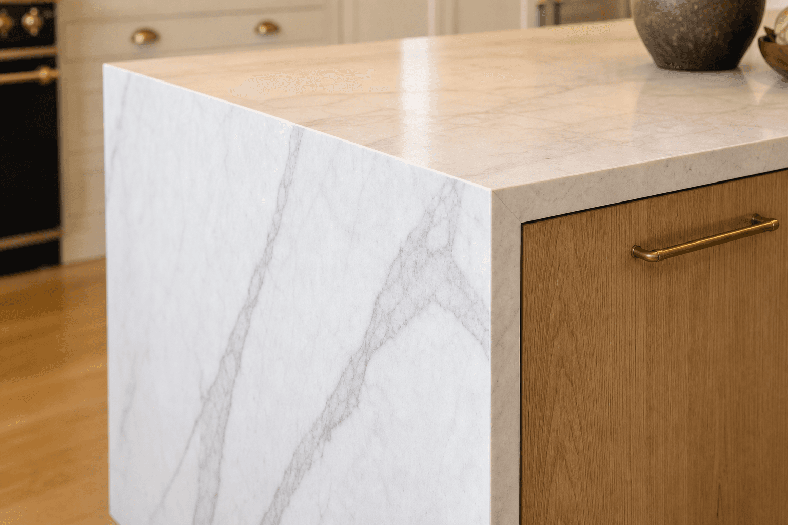 Book-matched quartzite waterfall